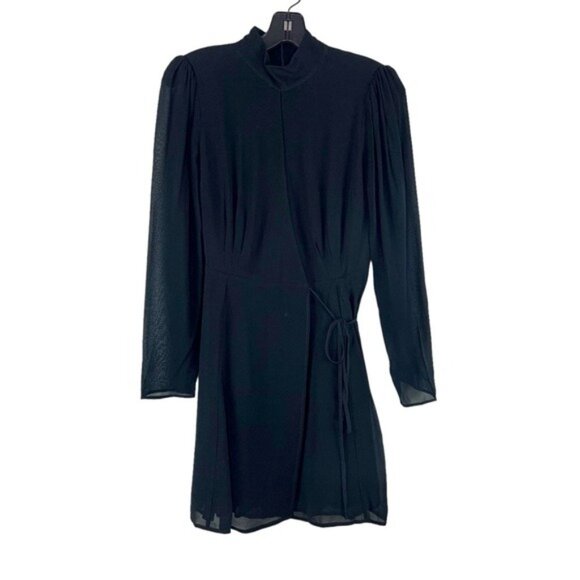 NWT Reformation Ottessa Black Wrap Mini Dress - Picture 2 of 9